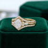 Vintage Oval-Cut Moissanite Double Band Bridal Ring Set (3)