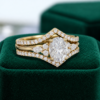 Vintage Oval-Cut Moissanite Double Band Bridal Ring Set (4)
