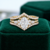 Vintage Oval-Cut Moissanite Double Band Bridal Ring Set (5)