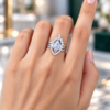 White Gold 3-Piece Engagement Ring Set with Rose-Cut Marquise Moissanite (4)